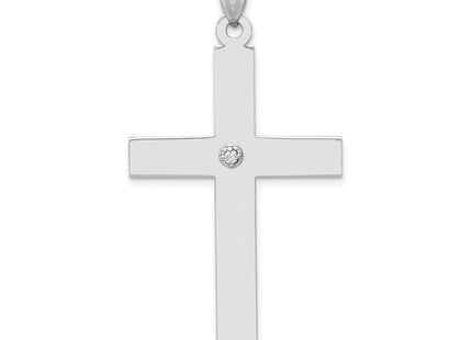 14k White Gold .. Diamond Cross Pendant (Style XWR42)