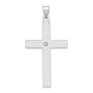 14k White Gold .. Diamond Cross Pendant (Style XWR42)