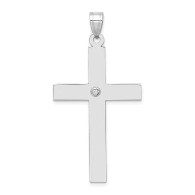 14K white gold diamond cross pendant