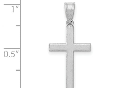 14k White Gold Florentine Satin Latin Cross Pendant, 25 x 12mm