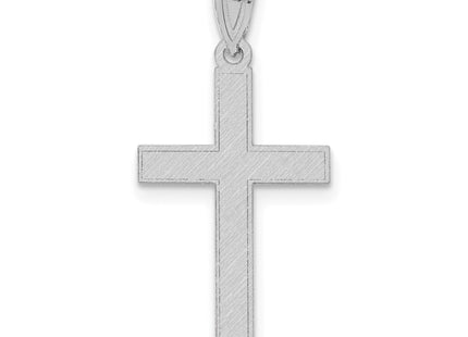 14k White Gold Florentine Satin Latin Cross Pendant, 25 x 12mm