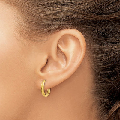 14K Round Hinged Hoop Earrings, 12.5 x 2.5mm