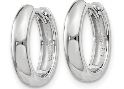 14k White Gold Round Hinged Hoop Earrings (Style XY1123)