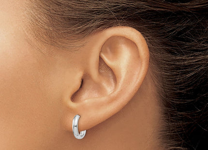 14k White Gold Round Hinged Hoop Earrings (Style XY1123)