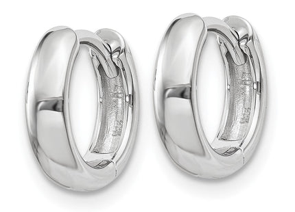 14k White Gold Round Hinged Hoop Earrings (Style XY1124)