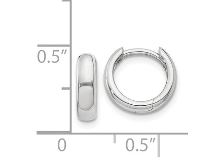 14k White Gold Round Hinged Hoop Earrings (Style XY1124)