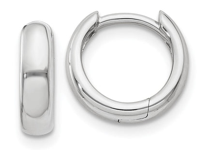 14k White Gold Round Hinged Hoop Earrings (Style XY1124)