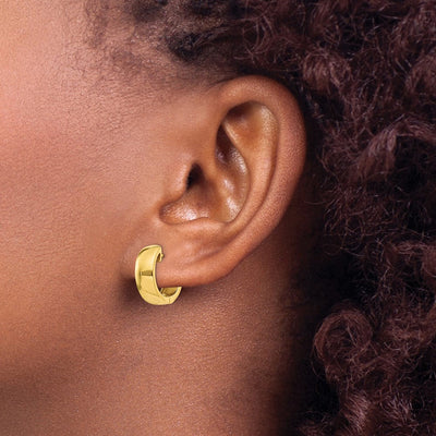 14K Round Hinged Hoop Earrings, 12 x 5mm