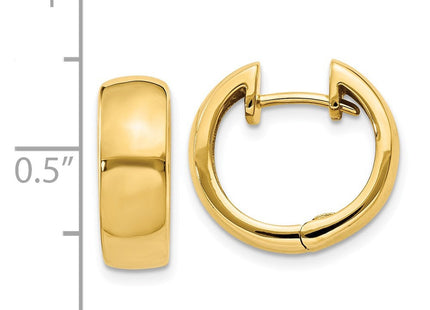 14k Round Hinged Hoop Earrings (Style XY1127)