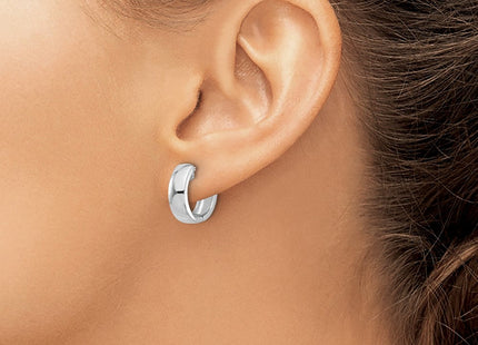 14k White Gold Round Hinged Hoop Earrings (Style XY1130)