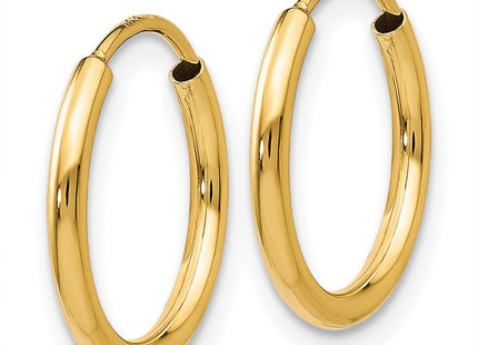 14k Polished Round Endless Hoop Earrings (Style XY1157)