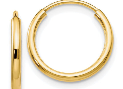 14k Polished Round Endless Hoop Earrings (Style XY1157)