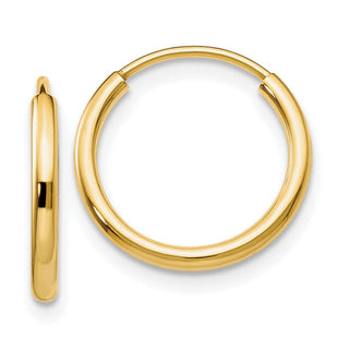 14k Polished Round Endless Hoop Earrings (Style XY1157)