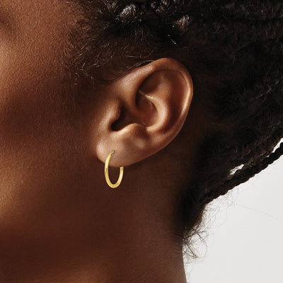 14K Polished Round Endless Hoop Earrings, 16 x 1.5mm