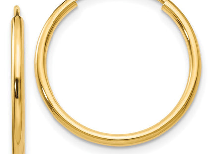 14k Polished Round Endless Hoop Earrings (Style XY1159)