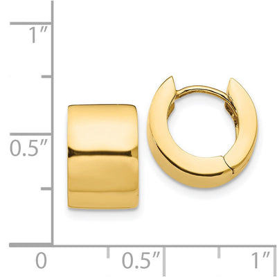 14K Round Hinged Hoop Earrings, 10 x 9mm