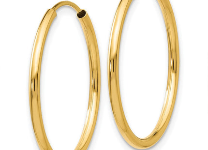 14k Polished Round Endless Hoop Earrings (Style XY1160)