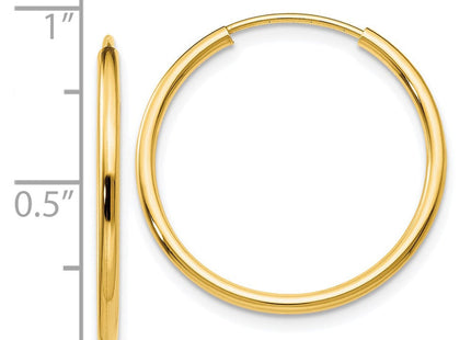 14k Polished Round Endless Hoop Earrings (Style XY1160)