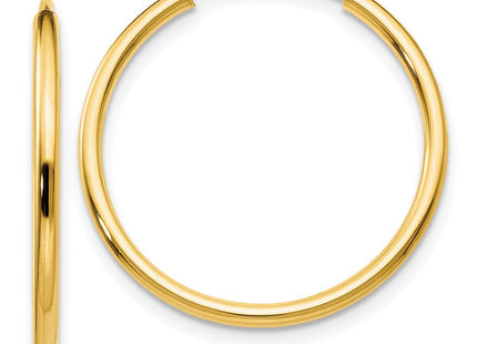 14k Polished Round Endless Hoop Earrings (Style XY1160)