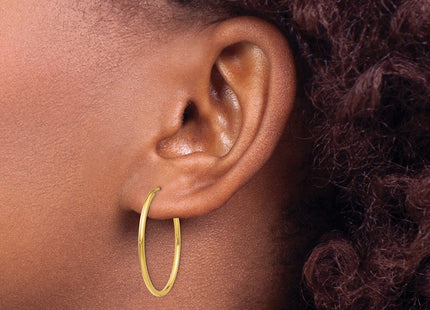 14k Polished Round Endless Hoop Earrings (Style XY1161)