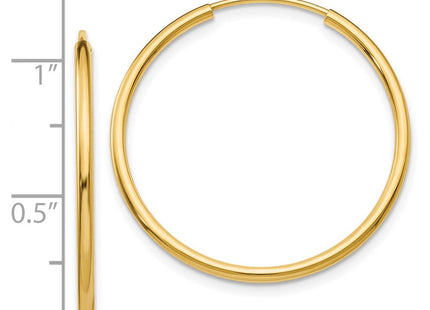 14k Polished Round Endless Hoop Earrings (Style XY1161)