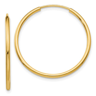 14k Polished Round Endless Hoop Earrings (Style XY1161)