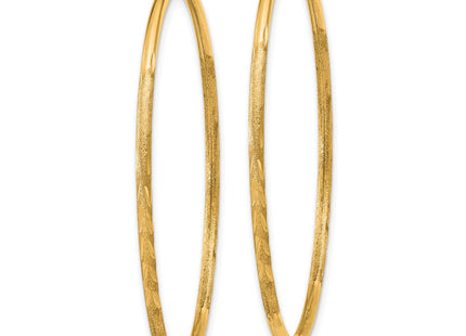 14k Satin Diamond-cut Endless Hoop Earrings (Style XY1169)