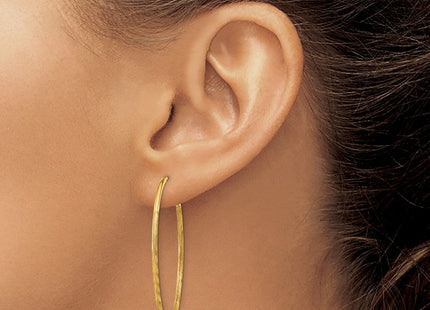 14k Satin Diamond-cut Endless Hoop Earrings (Style XY1169)
