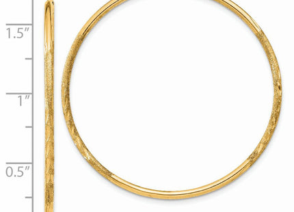 14k Satin Diamond-cut Endless Hoop Earrings (Style XY1169)