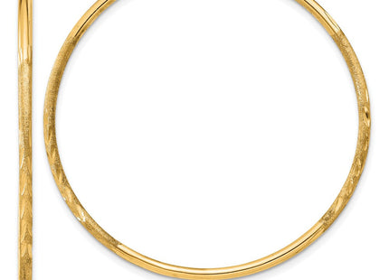 14k Satin Diamond-cut Endless Hoop Earrings (Style XY1169)