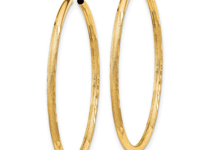14k Satin Diamond-cut Endless Hoop Earrings (Style XY1170)