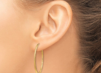 14k Satin Diamond-cut Endless Hoop Earrings (Style XY1170)