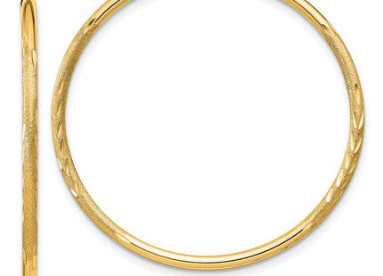 14k Satin Diamond-cut Endless Hoop Earrings (Style XY1170)