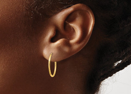 14k Satin Diamond-cut Endless Hoop Earrings (Style XY1172)