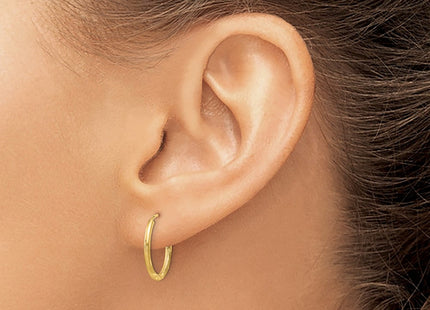 14k Satin Diamond-cut Endless Hoop Earrings (Style XY1173)