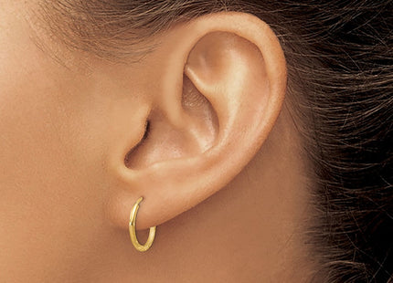 14k Satin Diamond-cut Endless Hoop Earrings (Style XY1174)