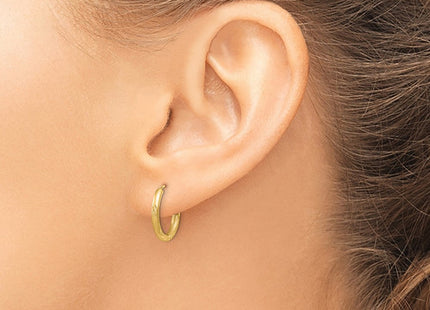 14k Satin Diamond-cut Endless Hoop Earrings (Style XY1175)