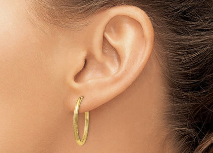 14k Satin Diamond-cut Endless Hoop Earrings (Style XY1178)