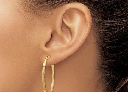 14k Satin Diamond-cut Endless Hoop Earrings (Style XY1179)