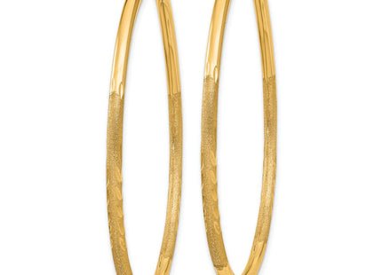 14k Satin Diamond-cut Endless Hoop Earrings (Style XY1180)