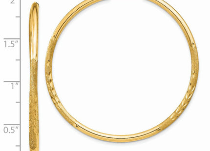 14k Satin Diamond-cut Endless Hoop Earrings (Style XY1180)