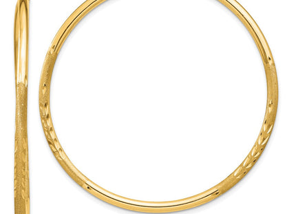 14k Satin Diamond-cut Endless Hoop Earrings (Style XY1180)