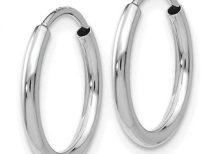 14k White Gold Polished Endless Hoop Earrings (Style XY1181)