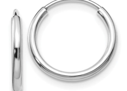 14k White Gold Polished Endless Hoop Earrings (Style XY1181)