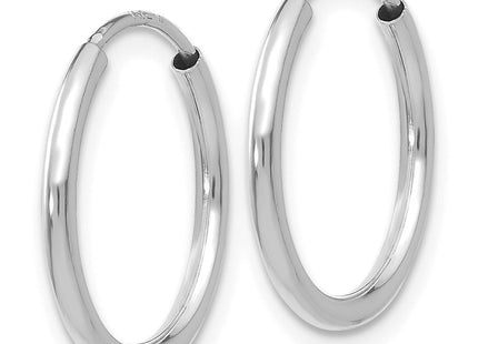 14k White Gold Polished Endless Hoop Earrings (Style XY1182)