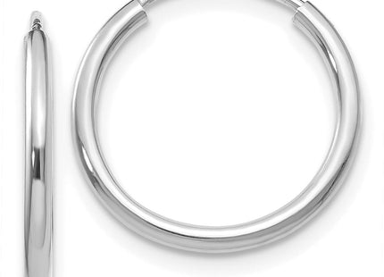 14k White Gold Polished Endless Hoop Earrings (Style XY1182)