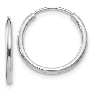 14k White Gold Polished Endless Hoop Earrings (Style XY1182)