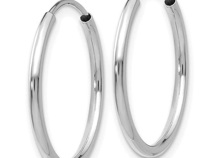 14k White Gold Polished Endless Hoop Earrings (Style XY1183)
