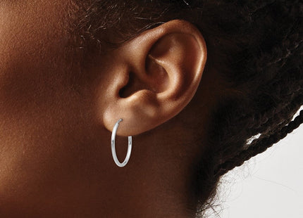 14k White Gold Polished Endless Hoop Earrings (Style XY1183)