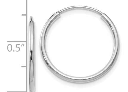 14k White Gold Polished Endless Hoop Earrings (Style XY1183)